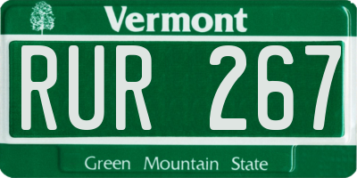 VT license plate RUR267