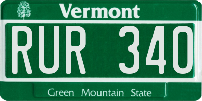 VT license plate RUR340
