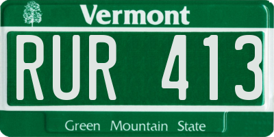 VT license plate RUR413
