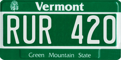 VT license plate RUR420
