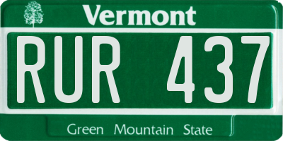 VT license plate RUR437