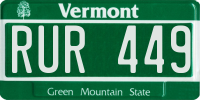 VT license plate RUR449