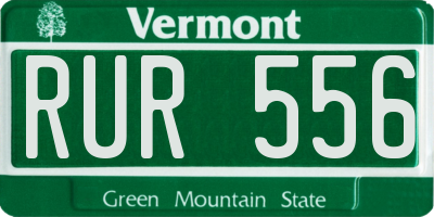 VT license plate RUR556