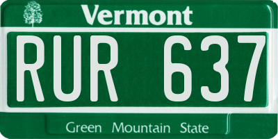 VT license plate RUR637