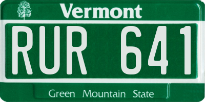 VT license plate RUR641