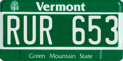 VT license plate RUR653