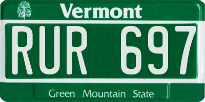 VT license plate RUR697