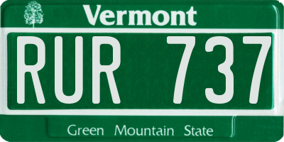 VT license plate RUR737