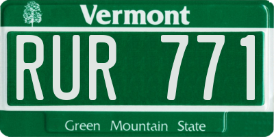 VT license plate RUR771