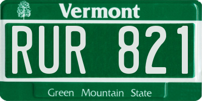 VT license plate RUR821