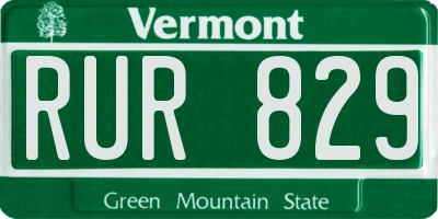VT license plate RUR829