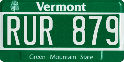 VT license plate RUR879