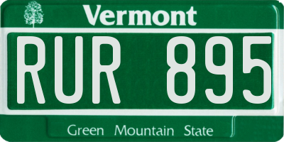 VT license plate RUR895