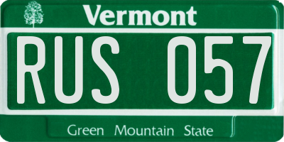 VT license plate RUS057
