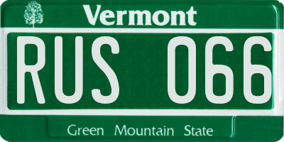 VT license plate RUS066