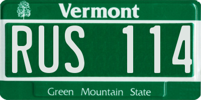 VT license plate RUS114