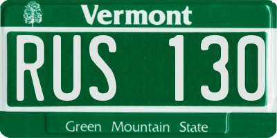 VT license plate RUS130