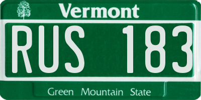 VT license plate RUS183