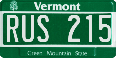 VT license plate RUS215