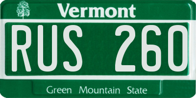 VT license plate RUS260