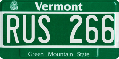 VT license plate RUS266