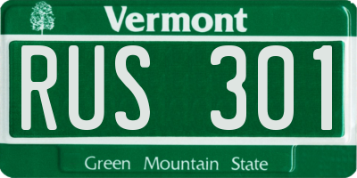 VT license plate RUS301