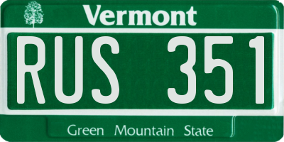 VT license plate RUS351