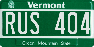 VT license plate RUS404