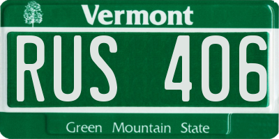 VT license plate RUS406
