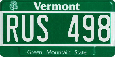 VT license plate RUS498