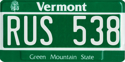 VT license plate RUS538