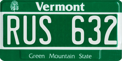 VT license plate RUS632
