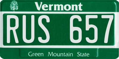VT license plate RUS657