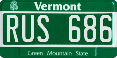 VT license plate RUS686