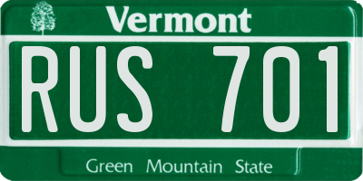 VT license plate RUS701