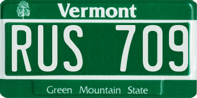 VT license plate RUS709
