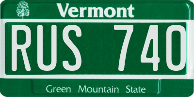 VT license plate RUS740