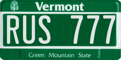 VT license plate RUS777