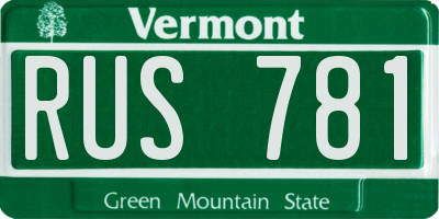 VT license plate RUS781