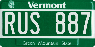 VT license plate RUS887