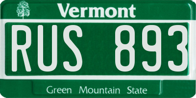 VT license plate RUS893