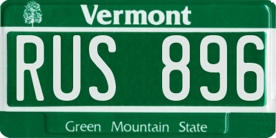 VT license plate RUS896
