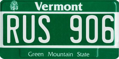 VT license plate RUS906