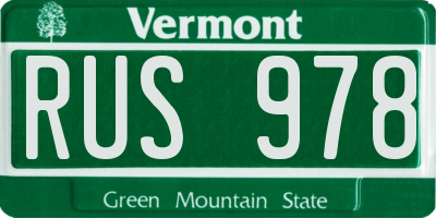 VT license plate RUS978