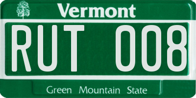VT license plate RUT008