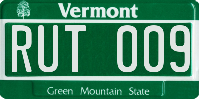 VT license plate RUT009