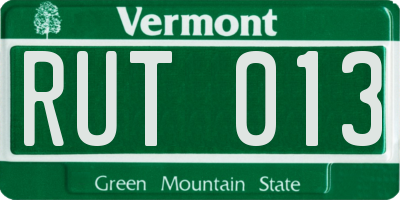 VT license plate RUT013