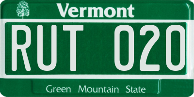 VT license plate RUT020