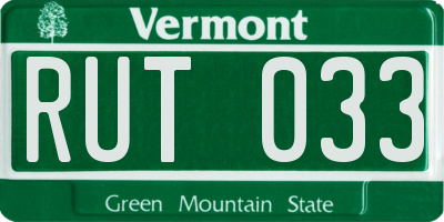 VT license plate RUT033