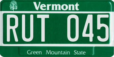 VT license plate RUT045